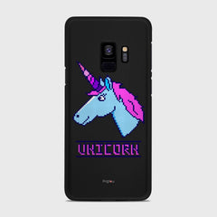 PIXELATED UNICORN Samsung Galaxy S9 case - thin fit matte black (D109)