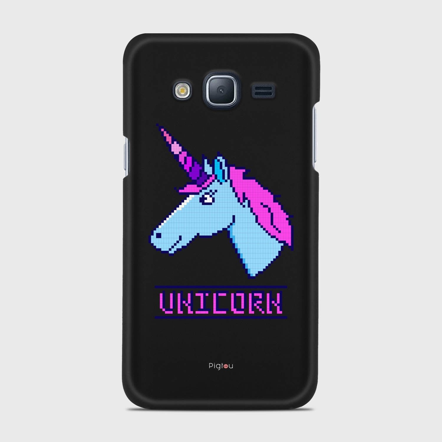 PIXELATED UNICORN Samsung Galaxy J3 (2016) case - thin fit matte black (D109)