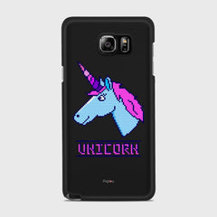 PIXELATED UNICORN Samsung Galaxy Note 5 case - thin fit matte black (D109)