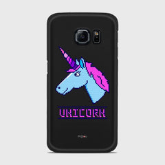 PIXELATED UNICORN Samsung Galaxy S6 Edge case - thin fit matte black (D109)