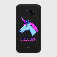 PIXELATED UNICORN Samsung Galaxy S7 Edge case - thin fit matte black (D109)