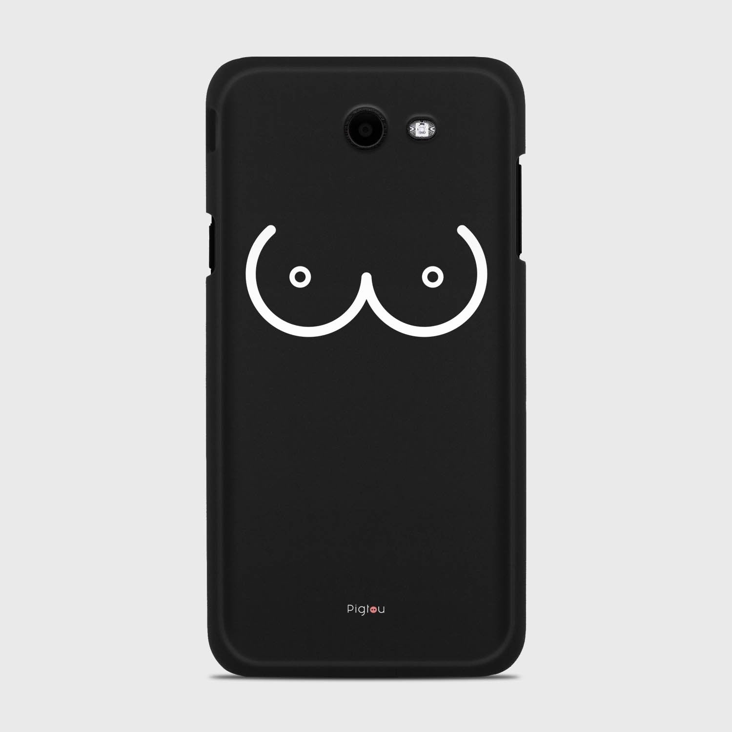 BOOBS Samsung Galaxy J7 (2017) Verizon case - thin fit matte black (D114)