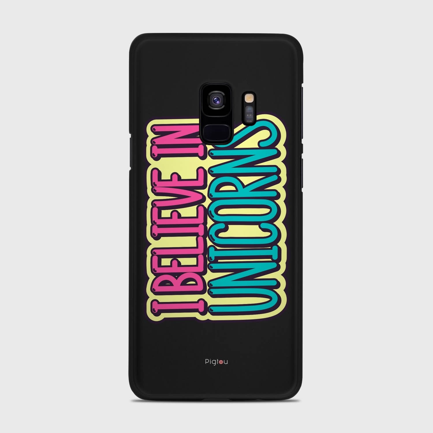 I BELIEVE IN UNICORNS Samsung Galaxy S9 case - thin fit matte black (D123)