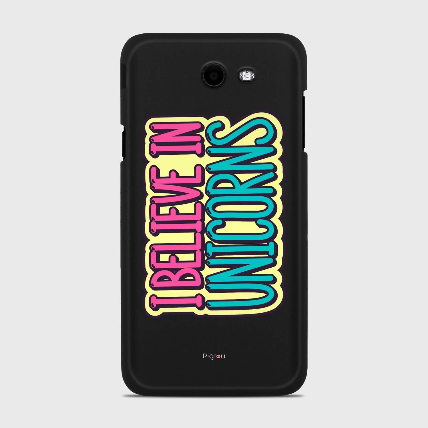 I BELIEVE IN UNICORNS Samsung Galaxy J7 (2017) Verizon case - thin fit matte black (D123)