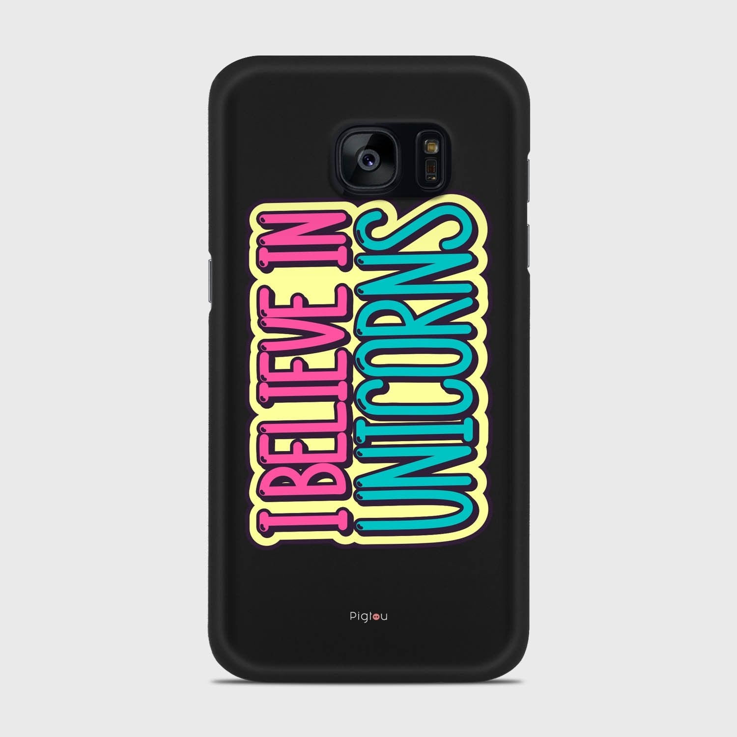 I BELIEVE IN UNICORNS Samsung Galaxy S7 Edge case - thin fit matte black (D123)