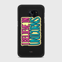 I BELIEVE IN UNICORNS Samsung Galaxy S7 Edge case - thin fit matte black (D123)