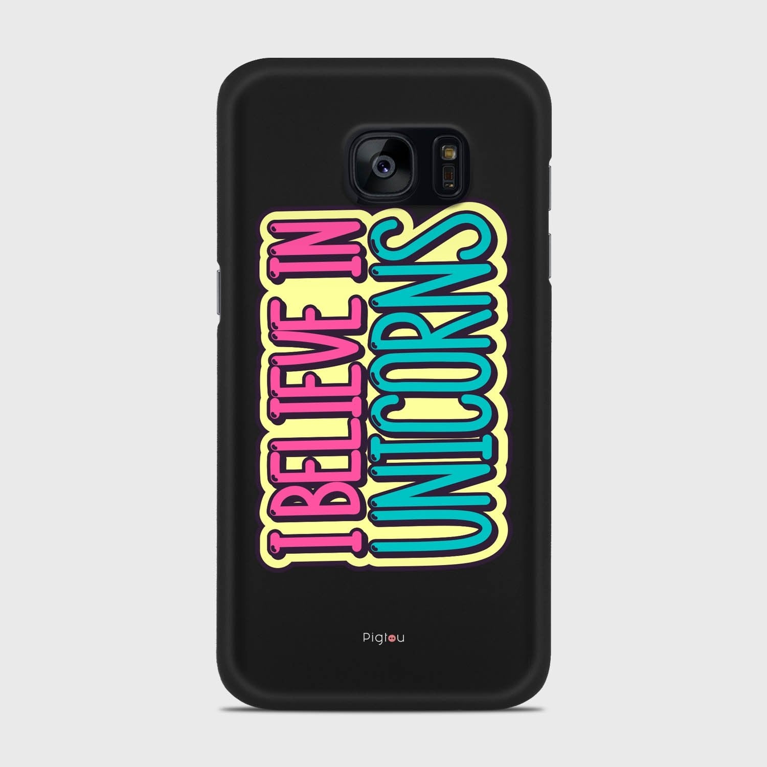 I BELIEVE IN UNICORNS Samsung Galaxy S7 case - thin fit matte black (D123)