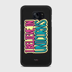I BELIEVE IN UNICORNS Samsung Galaxy S7 case - thin fit matte black (D123)