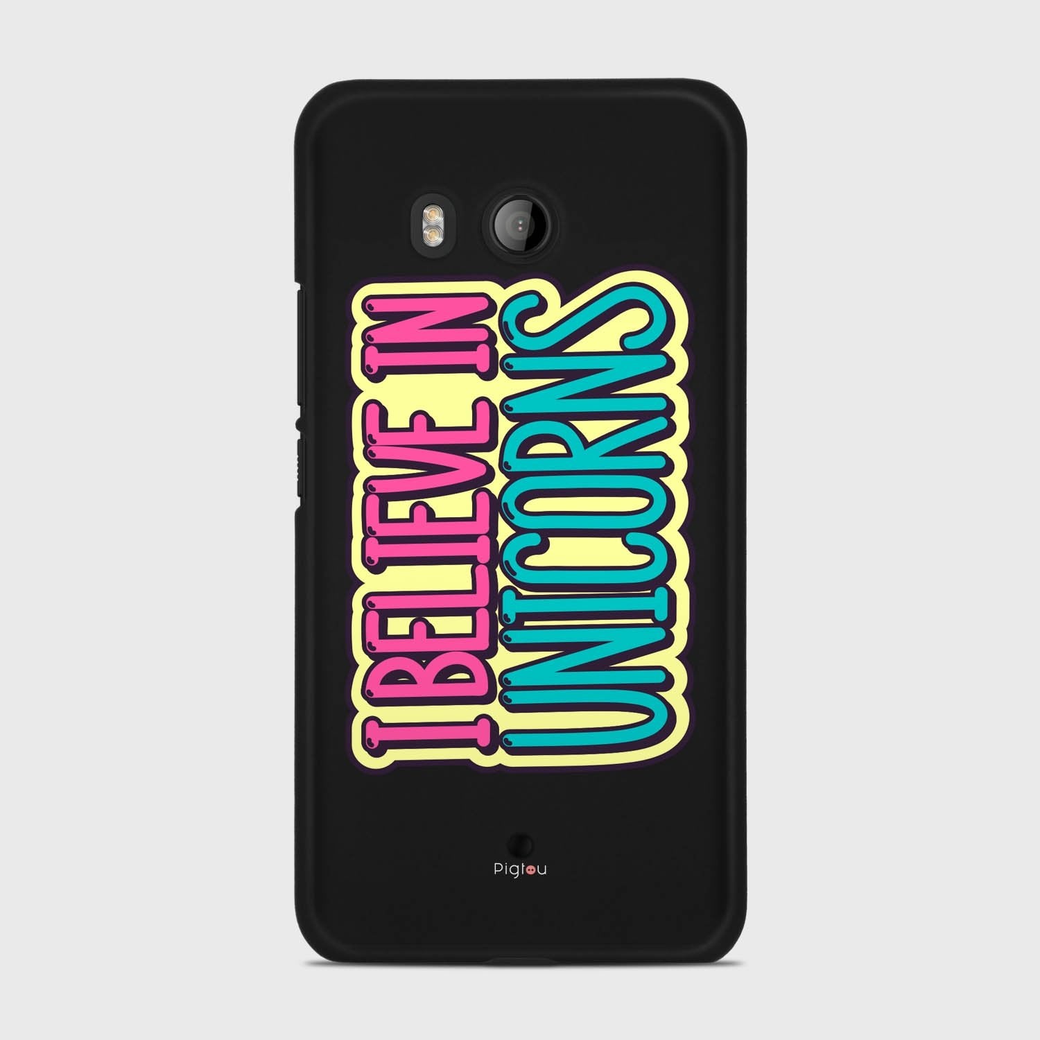 I BELIEVE IN UNICORNS HTC U11 case - thin fit matte black (D123)