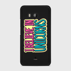 I BELIEVE IN UNICORNS HTC U11 case - thin fit matte black (D123)