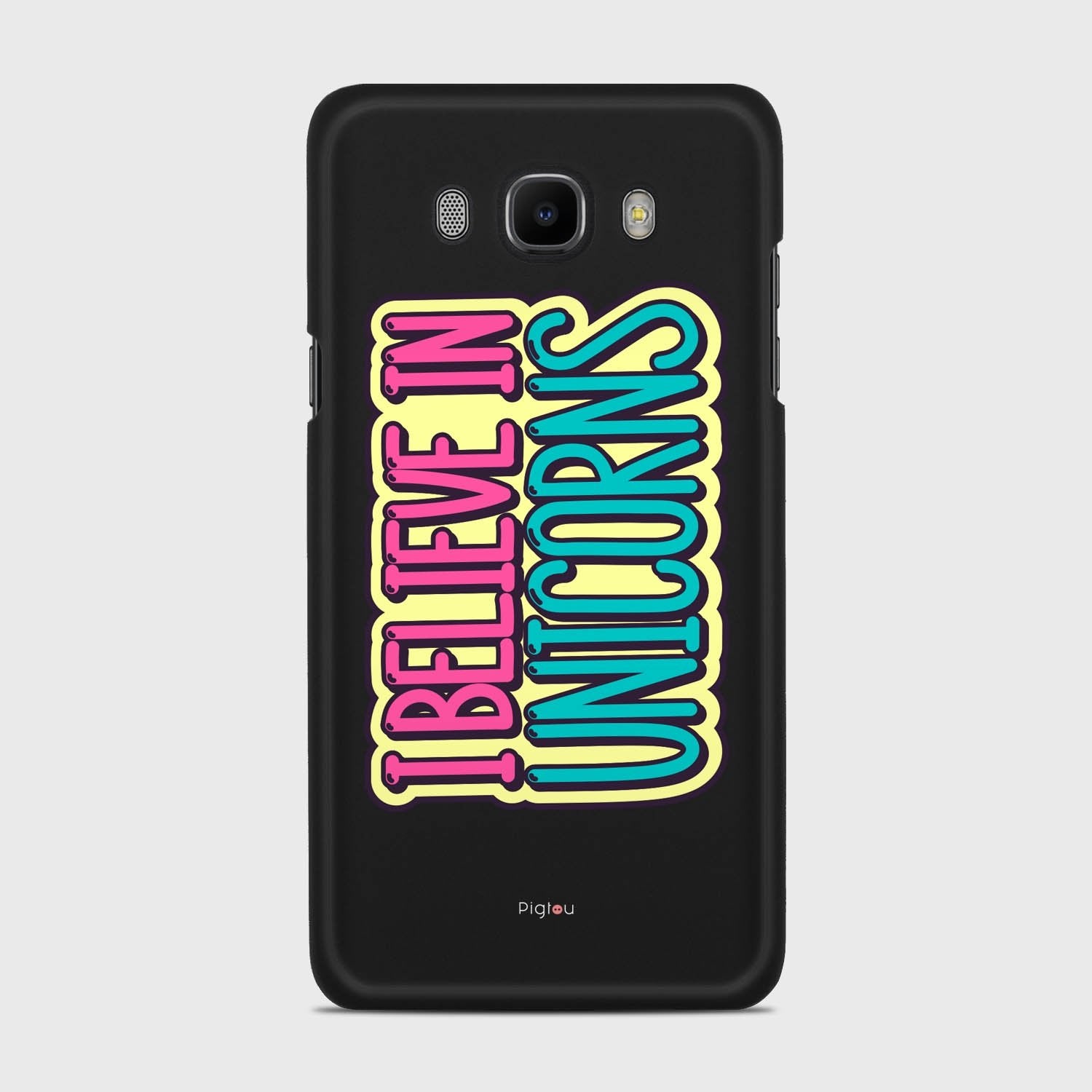 I BELIEVE IN UNICORNS Samsung Galaxy J7 (2016) case - thin fit matte black (D123)