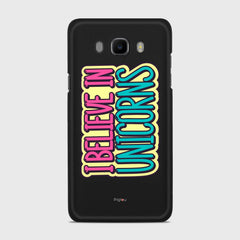I BELIEVE IN UNICORNS Samsung Galaxy J7 (2016) case - thin fit matte black (D123)