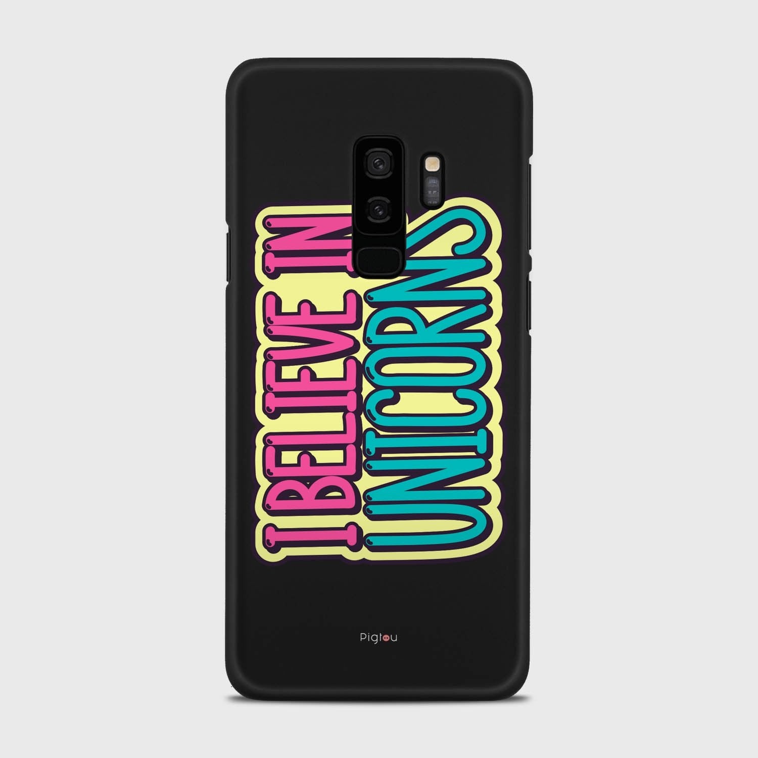 I BELIEVE IN UNICORNS Samsung Galaxy S9 Plus case - thin fit matte black (D123)