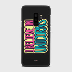 I BELIEVE IN UNICORNS Samsung Galaxy S9 Plus case - thin fit matte black (D123)