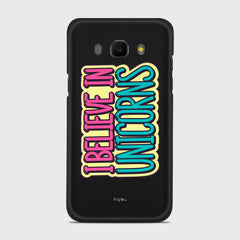 I BELIEVE IN UNICORNS Samsung Galaxy J5 (2016) case - thin fit matte black (D123)
