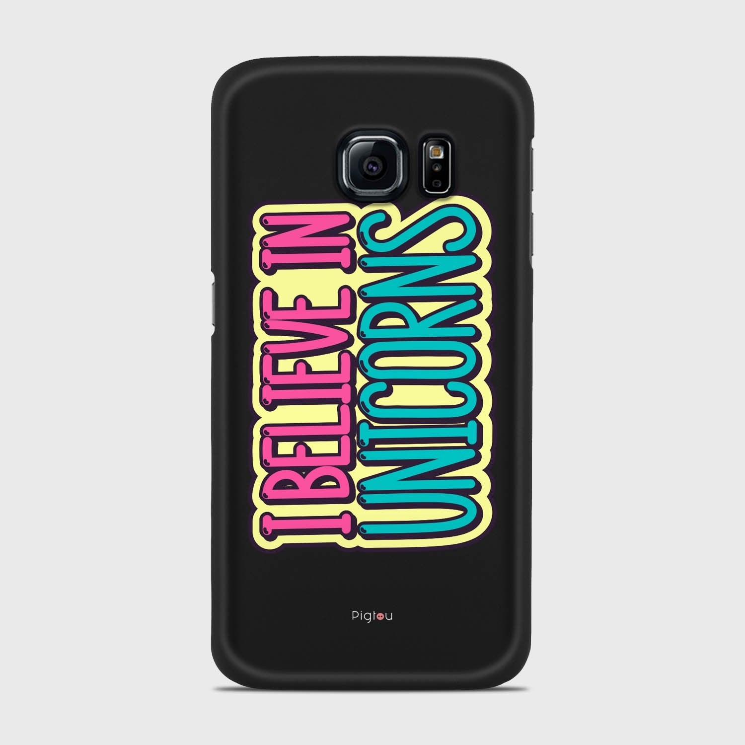 I BELIEVE IN UNICORNS Samsung Galaxy S6 Edge case - thin fit matte black (D123)