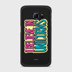 I BELIEVE IN UNICORNS Samsung Galaxy S6 Edge case - thin fit matte black (D123)