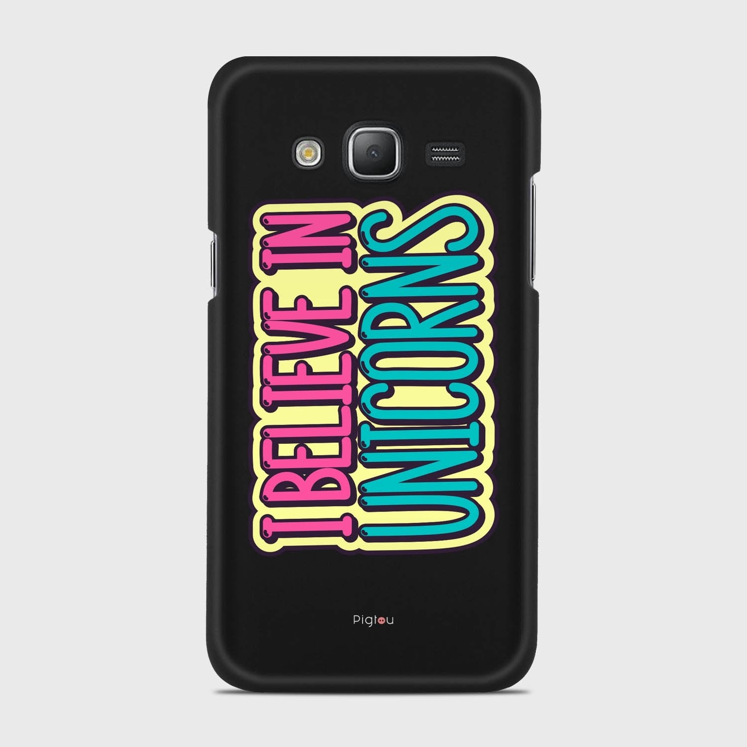 I BELIEVE IN UNICORNS Samsung Galaxy J5 (2015) case - thin fit matte black (D123)