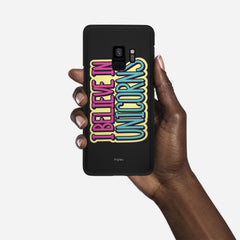 I BELIEVE IN UNICORNS Samsung Galaxy S9 case - thin fit matte black (D123)