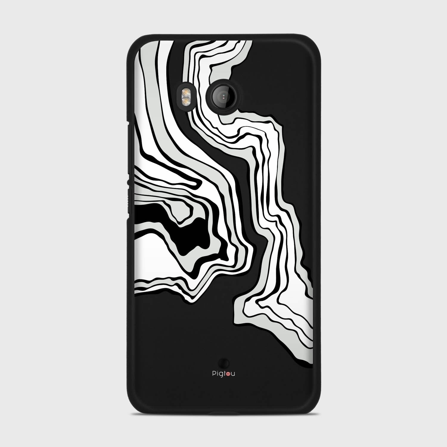 ABSTRACT HTC U11 case - thin fit matte black (D125)