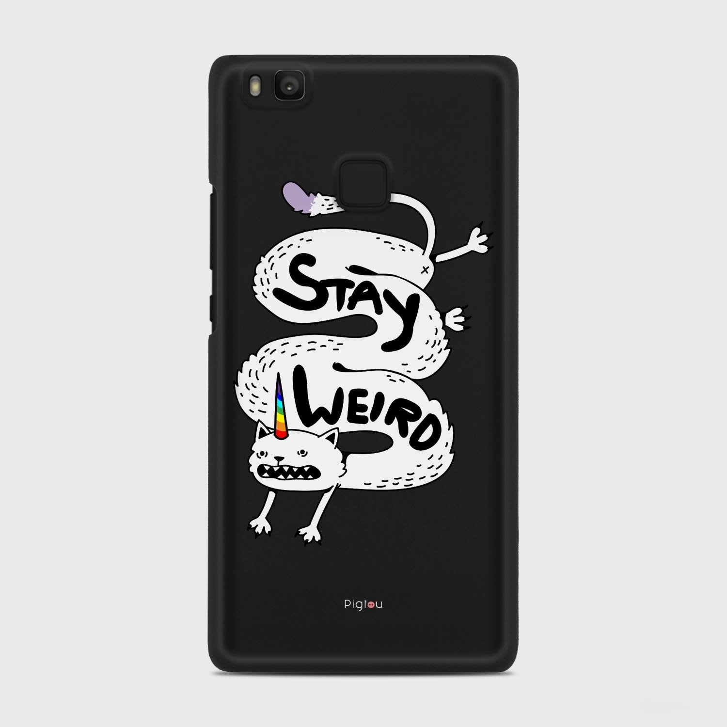 STAY WEIRD Huawei P9 Lite case - thin fit matte black (D134)