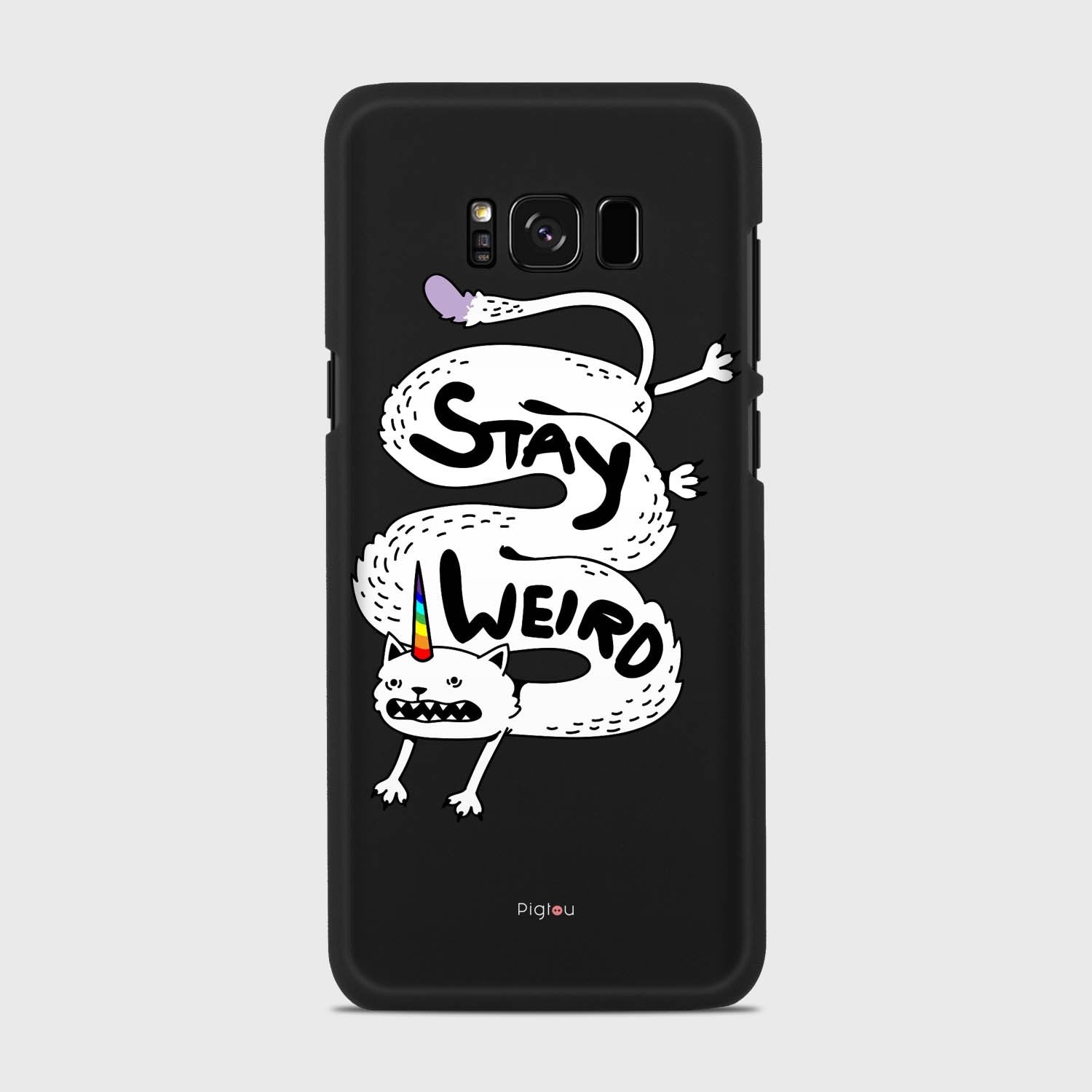 STAY WEIRD Samsung Galaxy S8 case - thin fit matte black (D134)