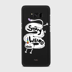 STAY WEIRD Samsung Galaxy S8 case - thin fit matte black (D134)