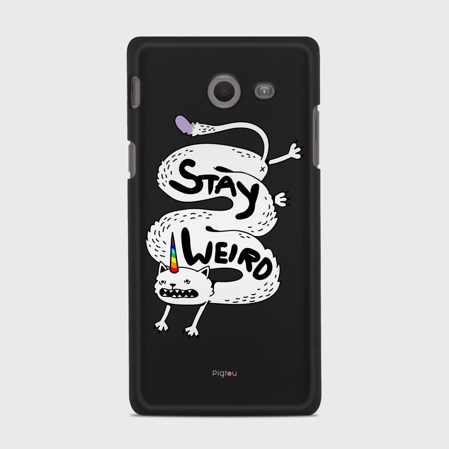 STAY WEIRD Samsung Galaxy J5 (2017) Verizon case - thin fit matte black (D134)