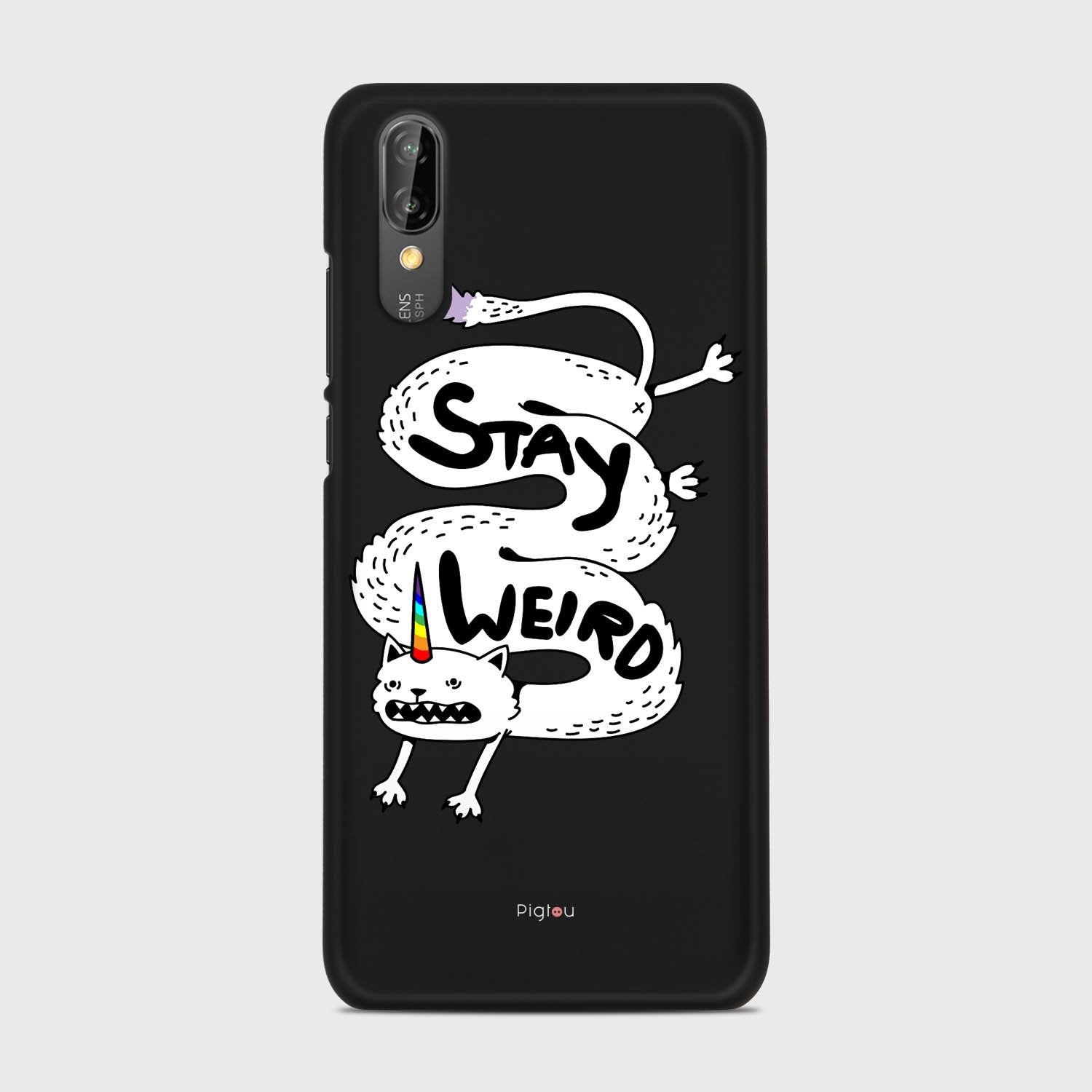 STAY WEIRD Huawei P20 case - thin fit matte black (D134)