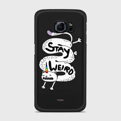 STAY WEIRD Samsung Galaxy S6 Edge case - thin fit matte black (D134)