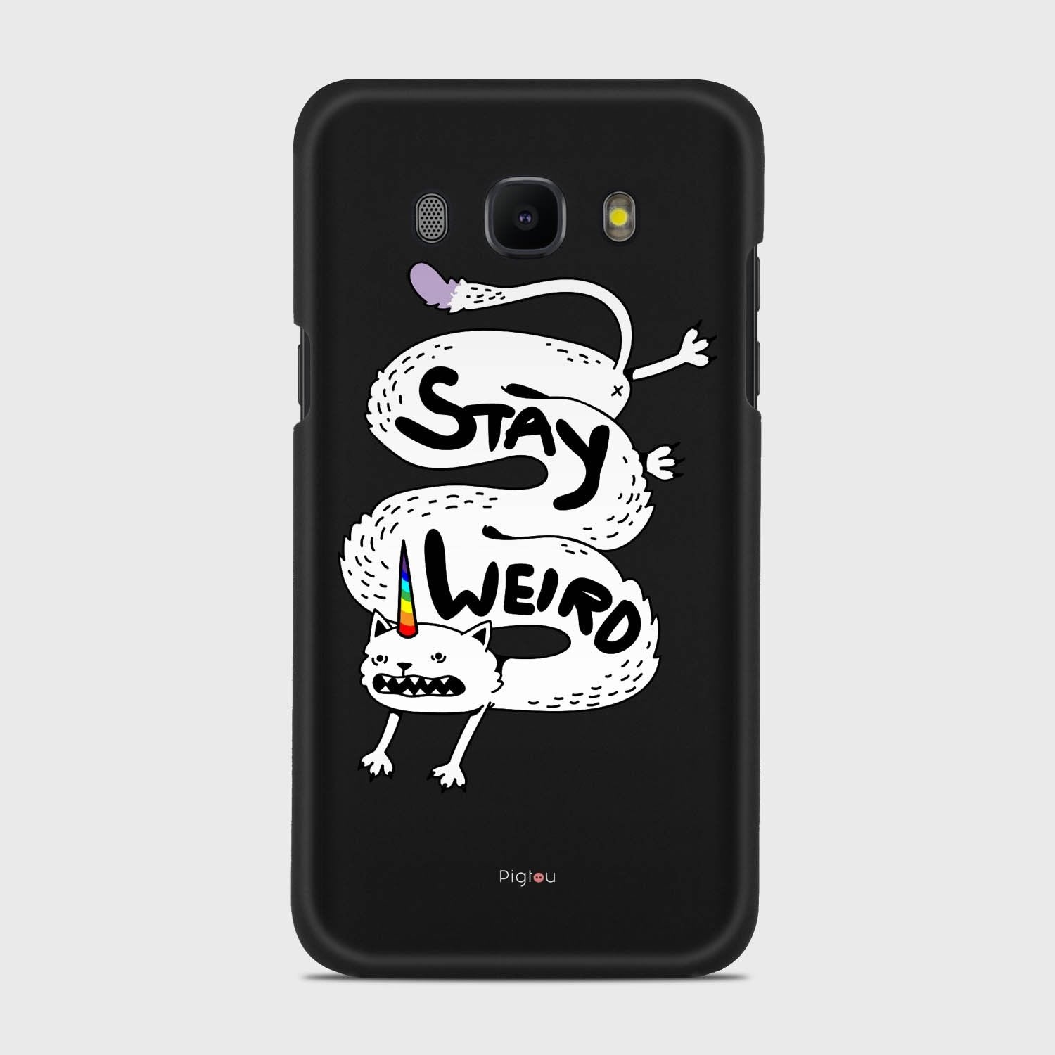 STAY WEIRD Samsung Galaxy J5 (2016) case - thin fit matte black (D134)