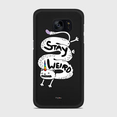 STAY WEIRD Samsung Galaxy S7 Edge case - thin fit matte black (D134)