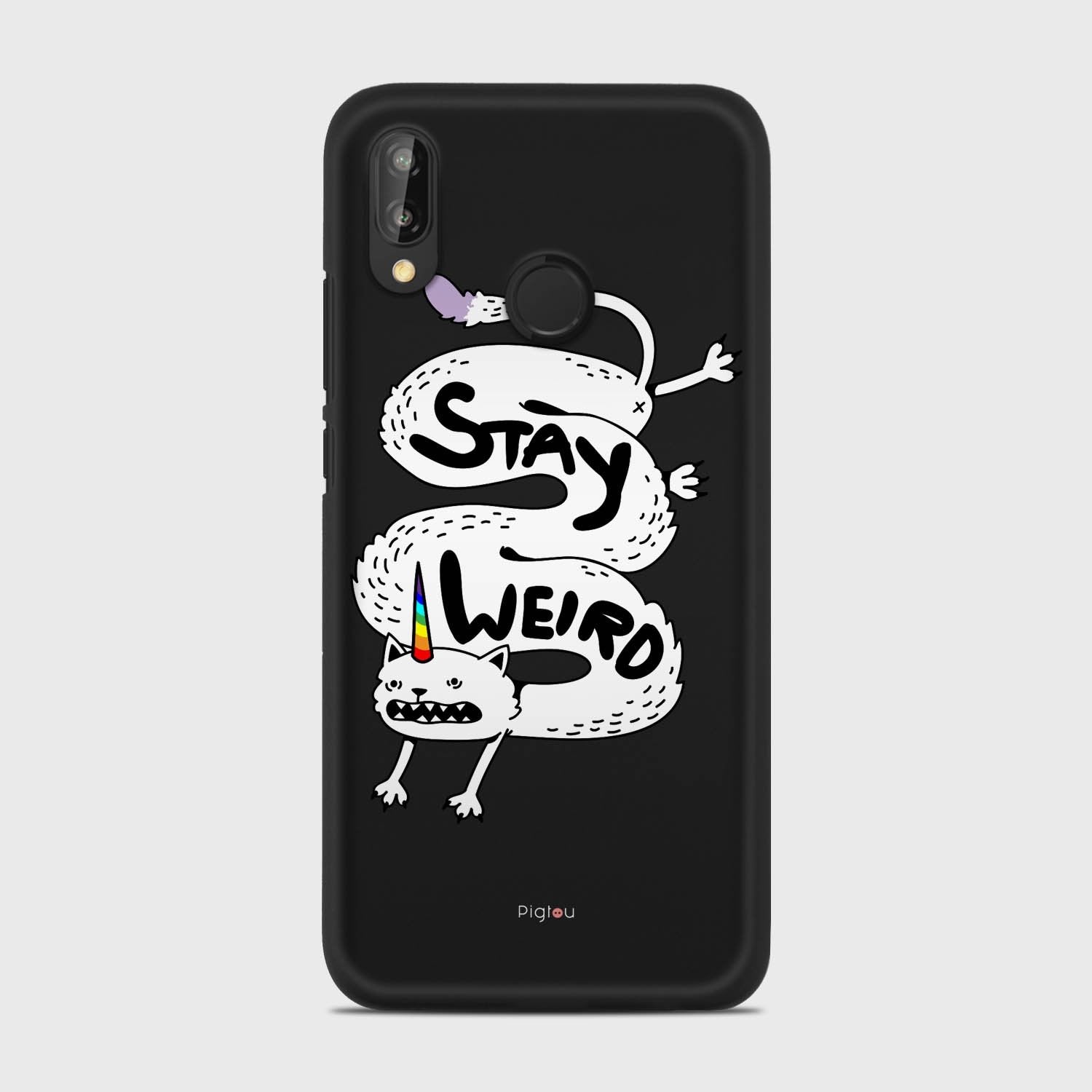 STAY WEIRD Huawei P20 Lite case - thin fit matte black (D134)