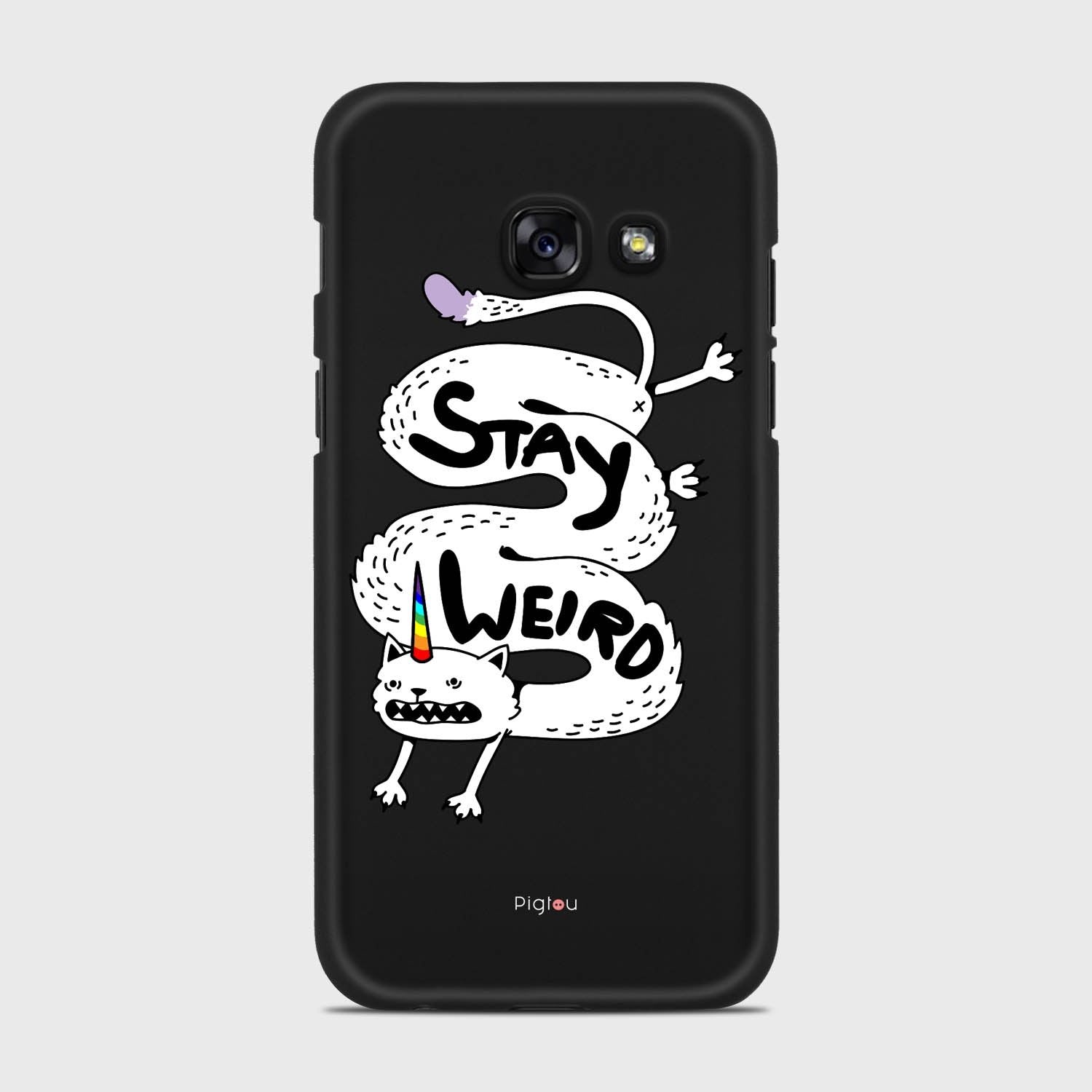 STAY WEIRD Samsung Galaxy A3 (2017) case - thin fit matte black (D134)