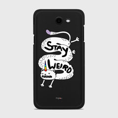 STAY WEIRD Samsung Galaxy J7 (2017) Verizon case - thin fit matte black (D134)