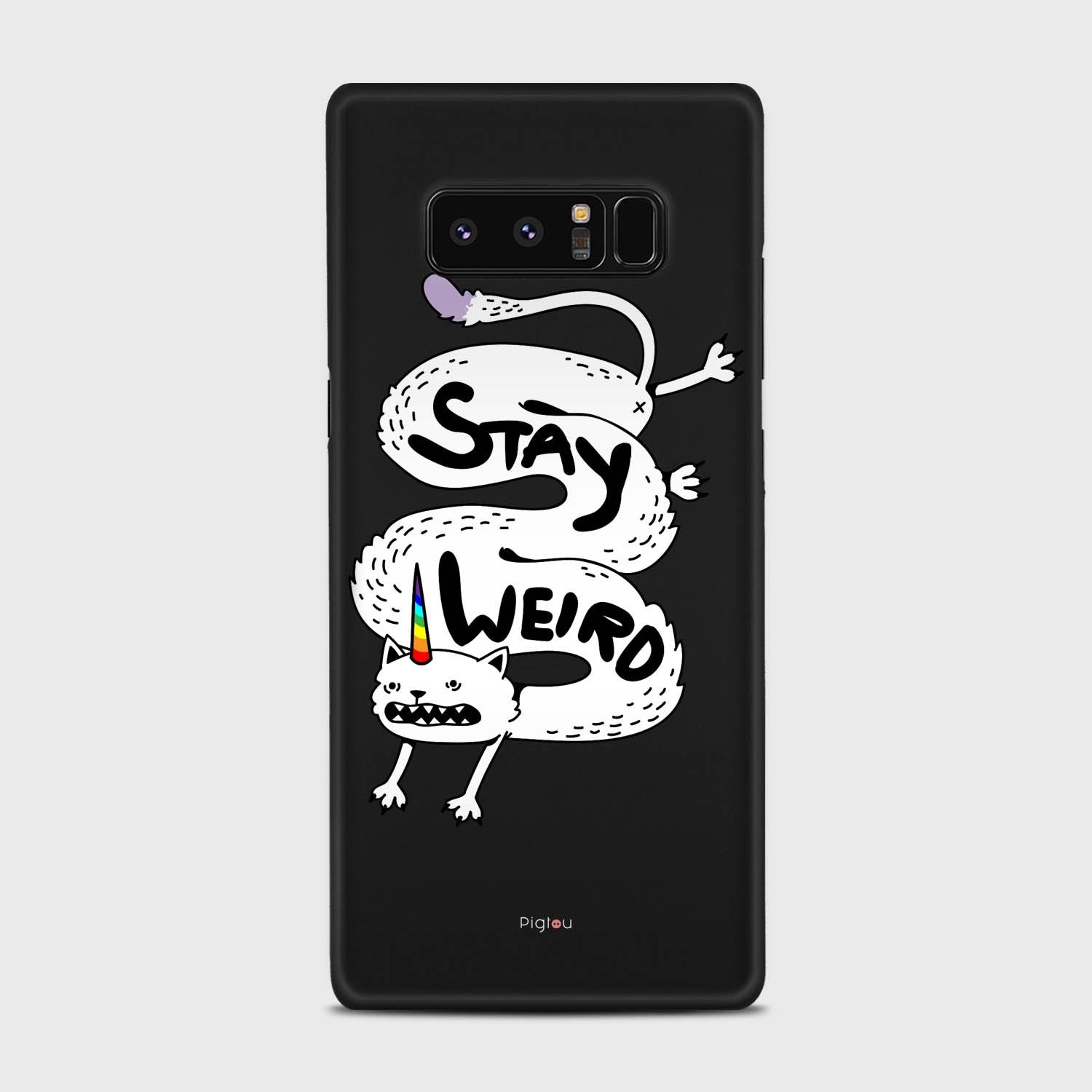 STAY WEIRD Samsung Galaxy Note 8 case - thin fit matte black (D134)