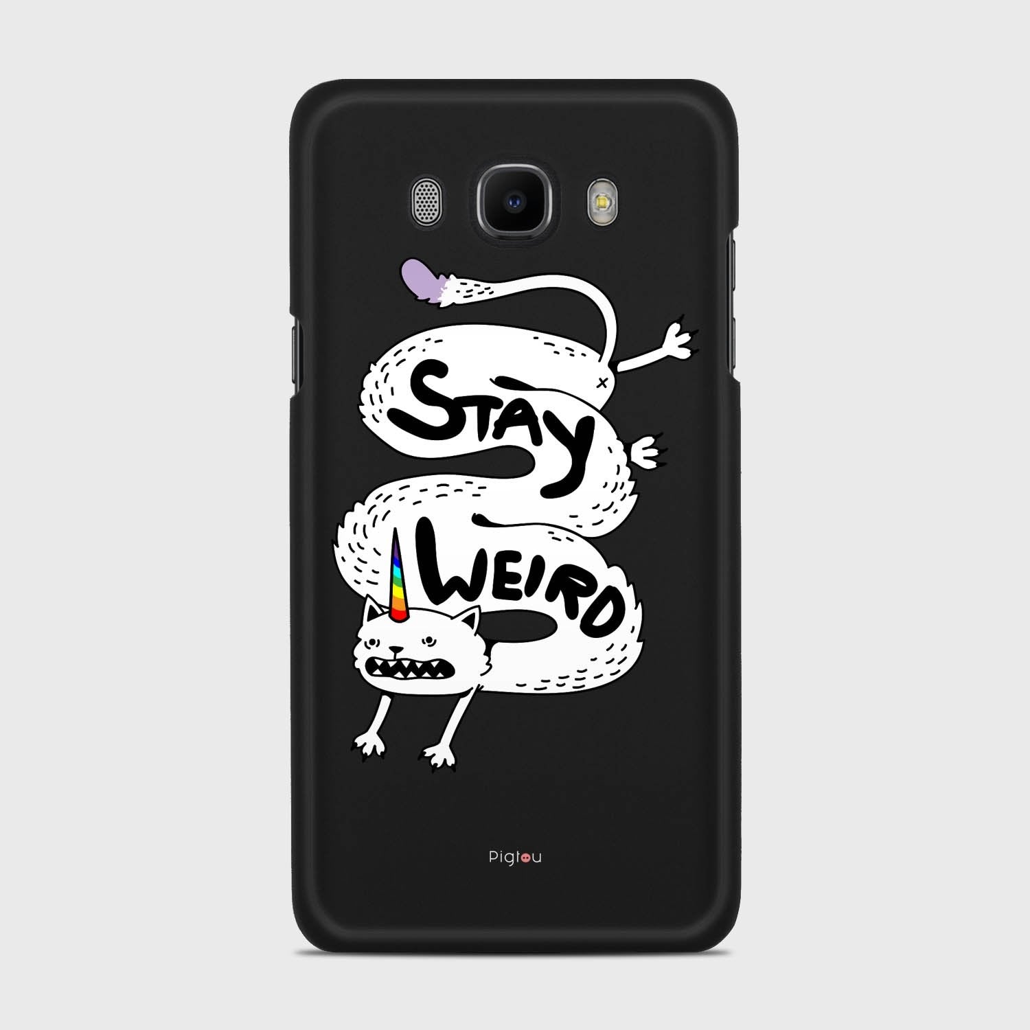 STAY WEIRD Samsung Galaxy J7 (2016) case - thin fit matte black (D134)