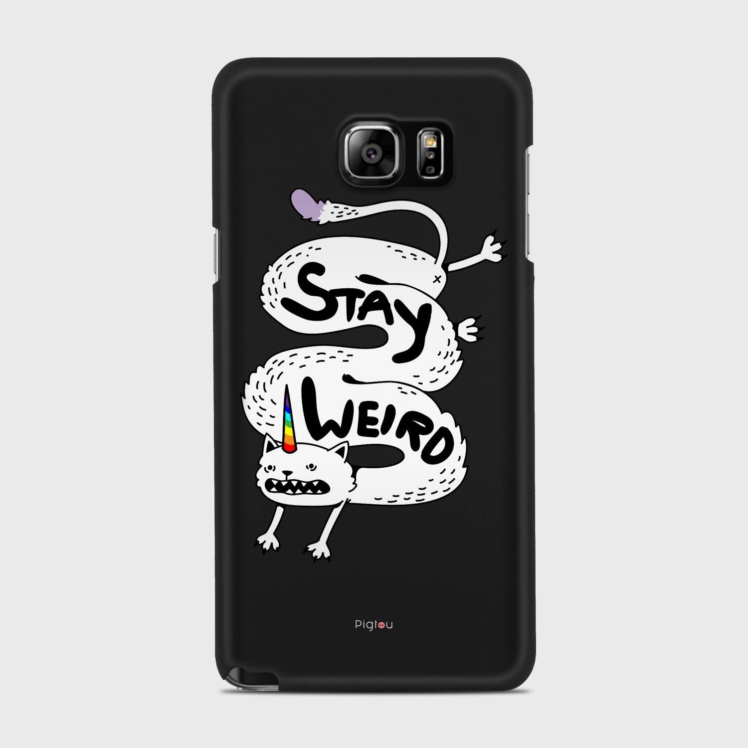 STAY WEIRD Samsung Galaxy Note 5 case - thin fit matte black (D134)