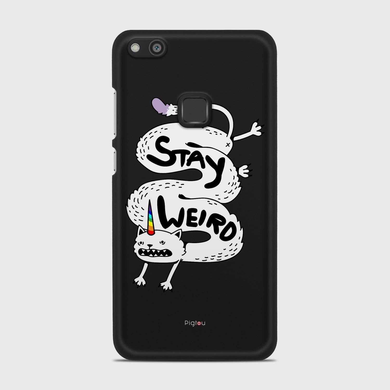 STAY WEIRD Huawei P10 Lite case - thin fit matte black (D134)
