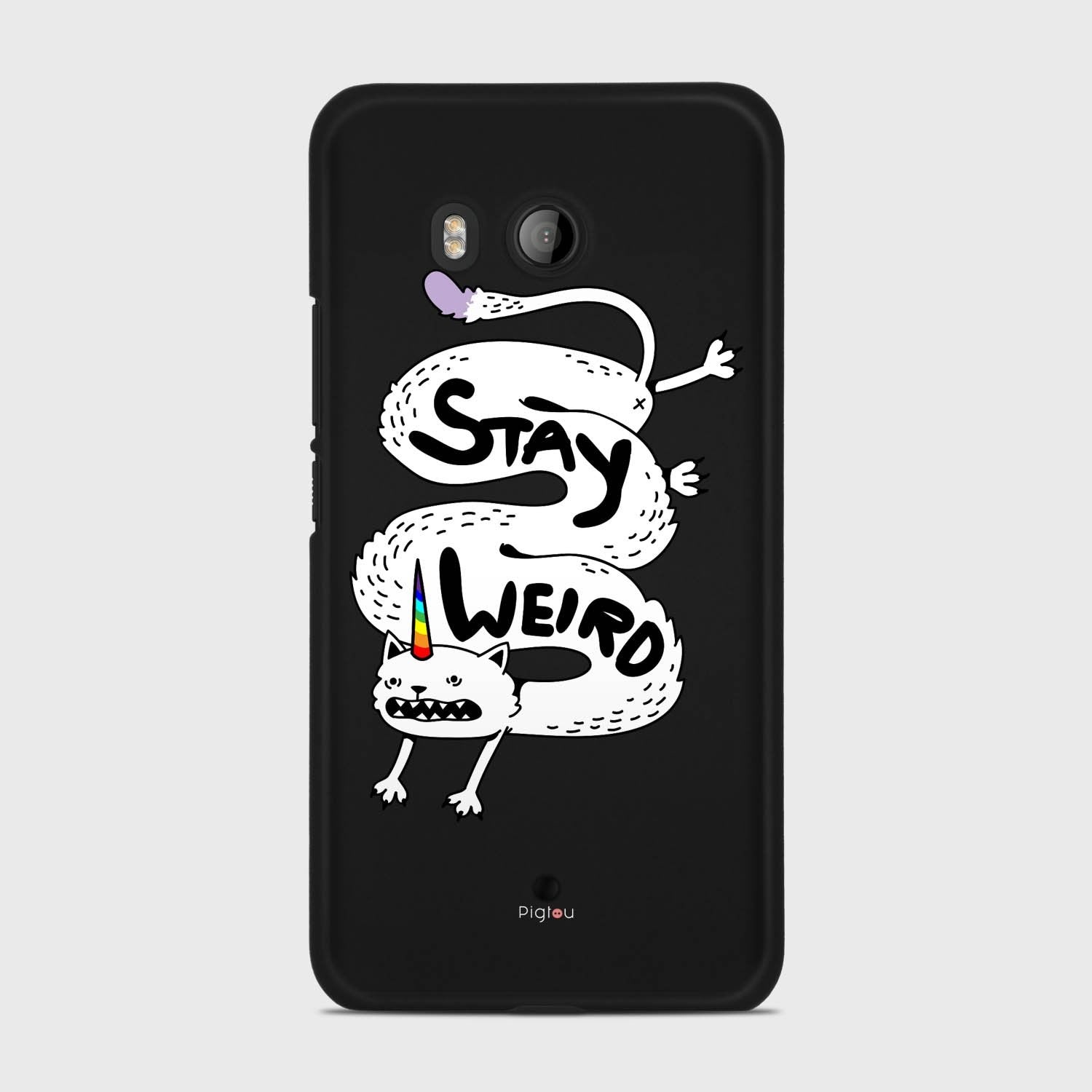 STAY WEIRD HTC U11 case - thin fit matte black (D134)