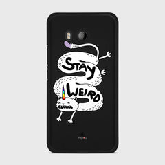 STAY WEIRD HTC U11 case - thin fit matte black (D134)