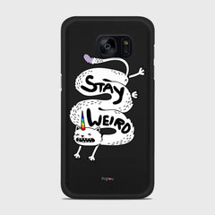 STAY WEIRD Samsung Galaxy S7 case - thin fit matte black (D134)