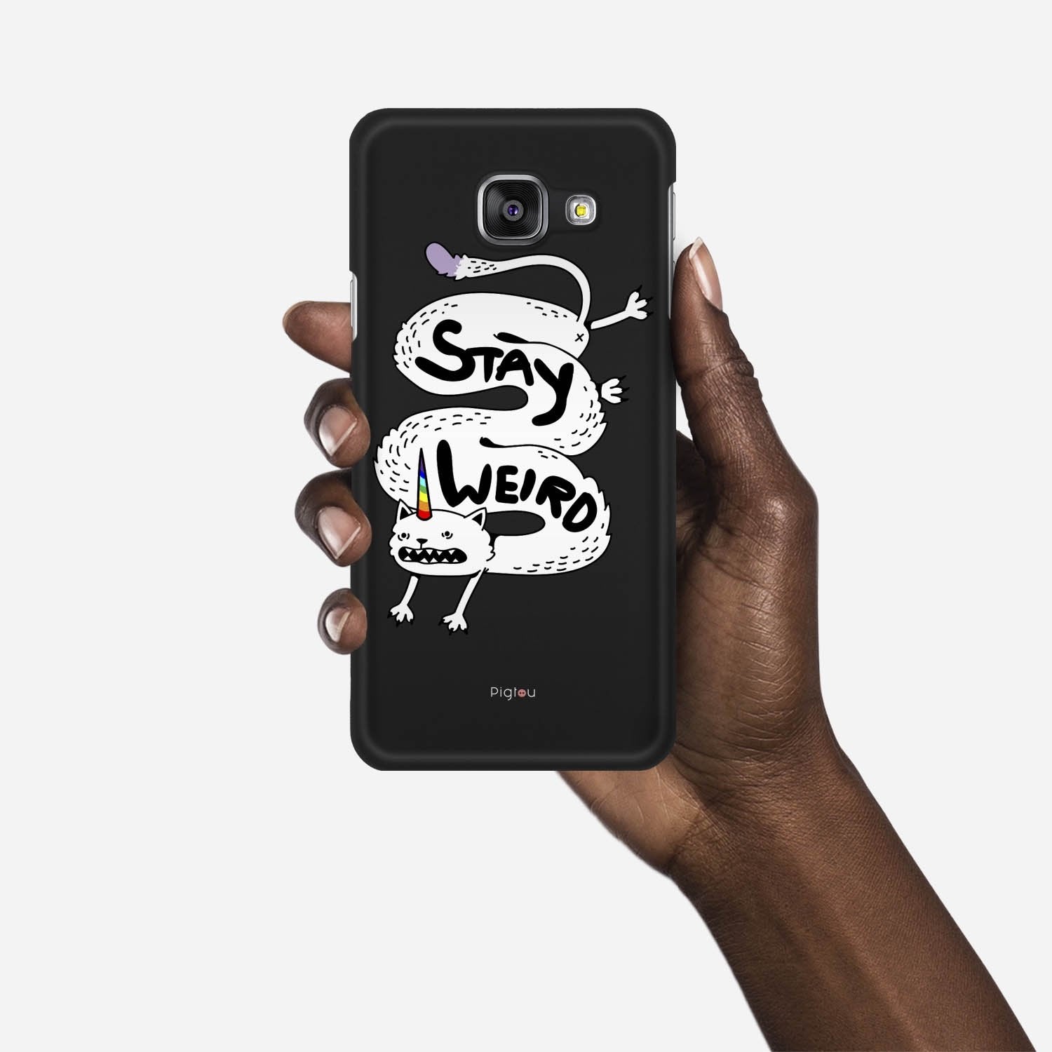 STAY WEIRD Samsung Galaxy A3 (2016) case - thin fit matte black (D134)