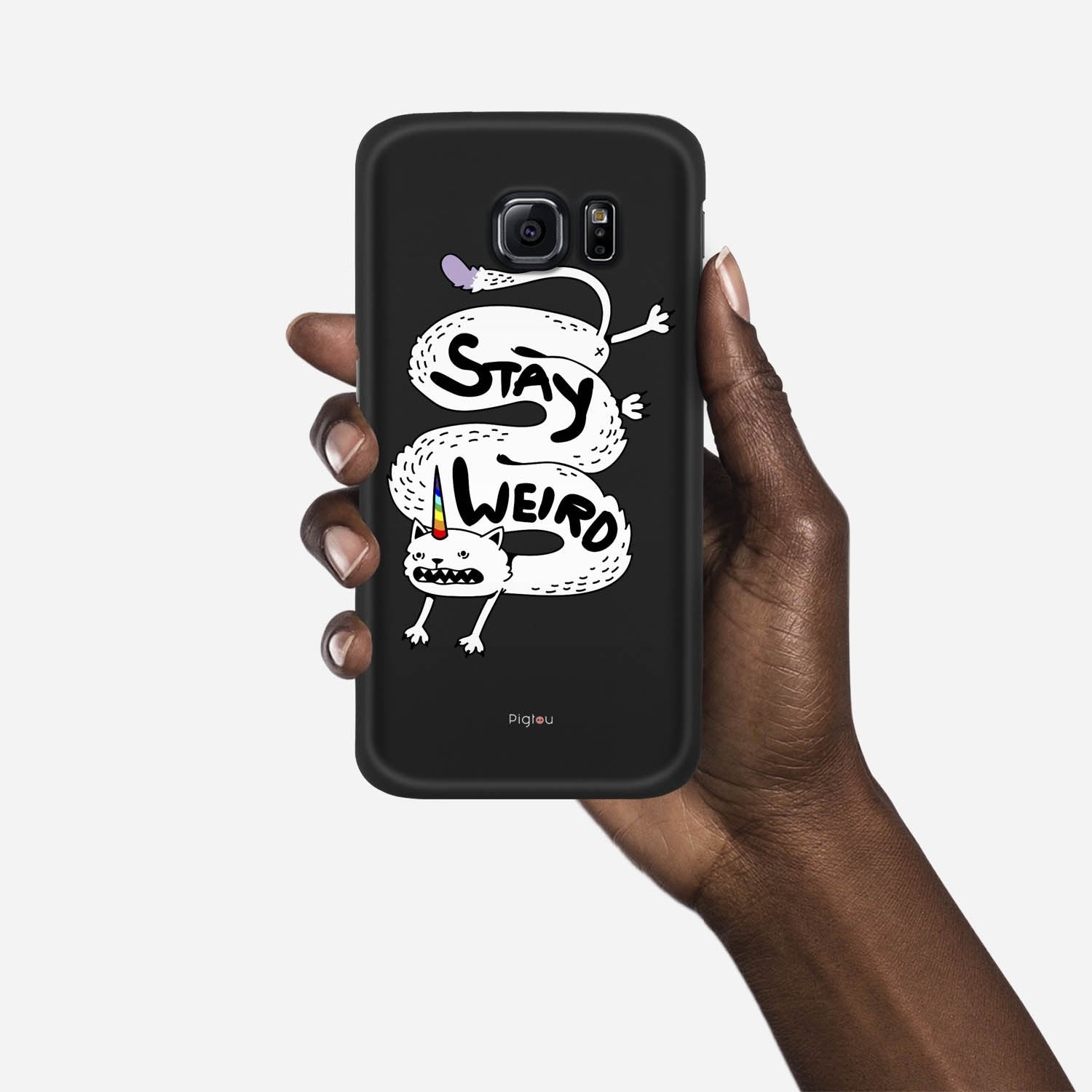 STAY WEIRD Samsung Galaxy S6 Edge case - thin fit matte black (D134)