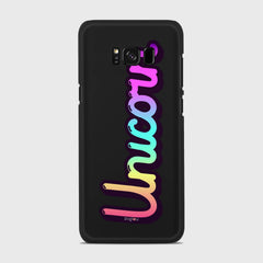 RAINBOW UNICORN Samsung Galaxy S8 case - thin fit matte black (D135)