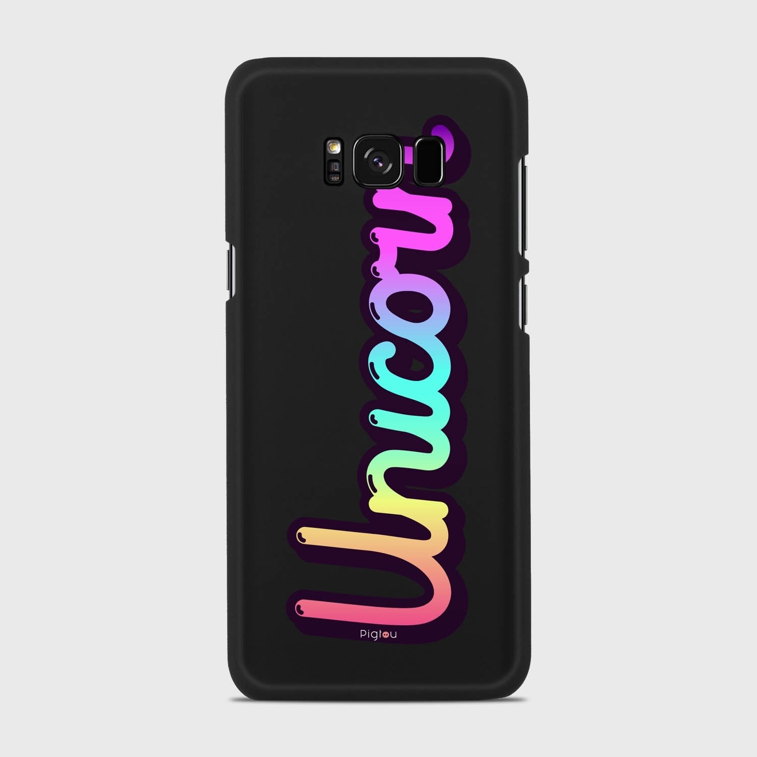 RAINBOW UNICORN Samsung Galaxy S8 Plus case - thin fit matte black (D135)
