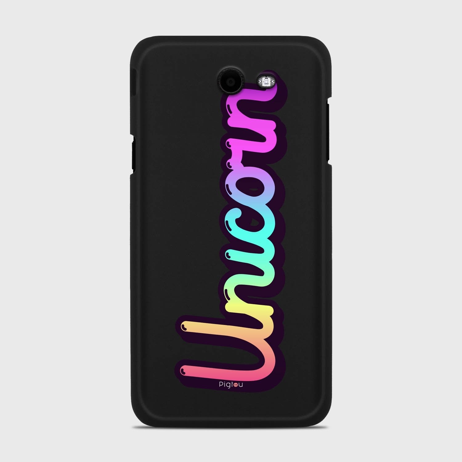RAINBOW UNICORN Samsung Galaxy J7 (2017) Verizon case - thin fit matte black (D135)