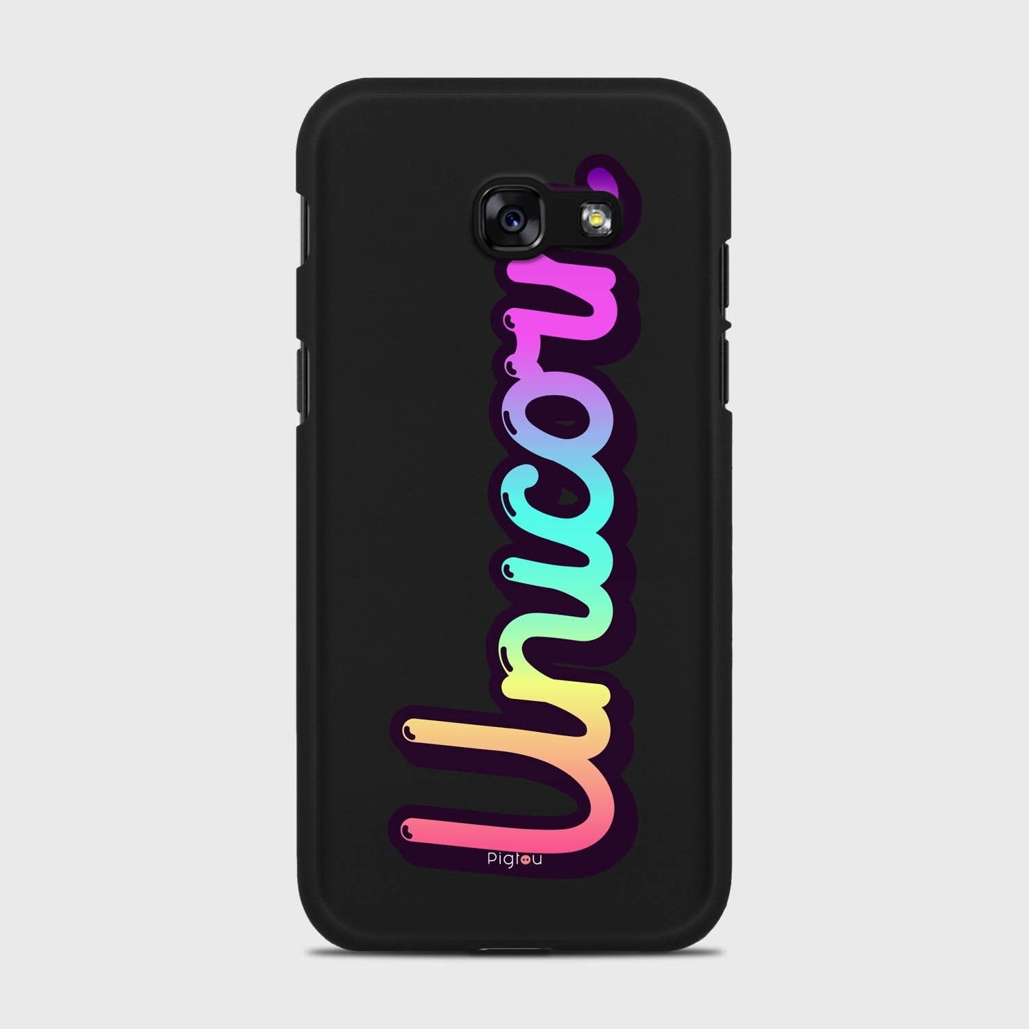 RAINBOW UNICORN Samsung Galaxy A5 (2017) case - thin fit matte black (D135)