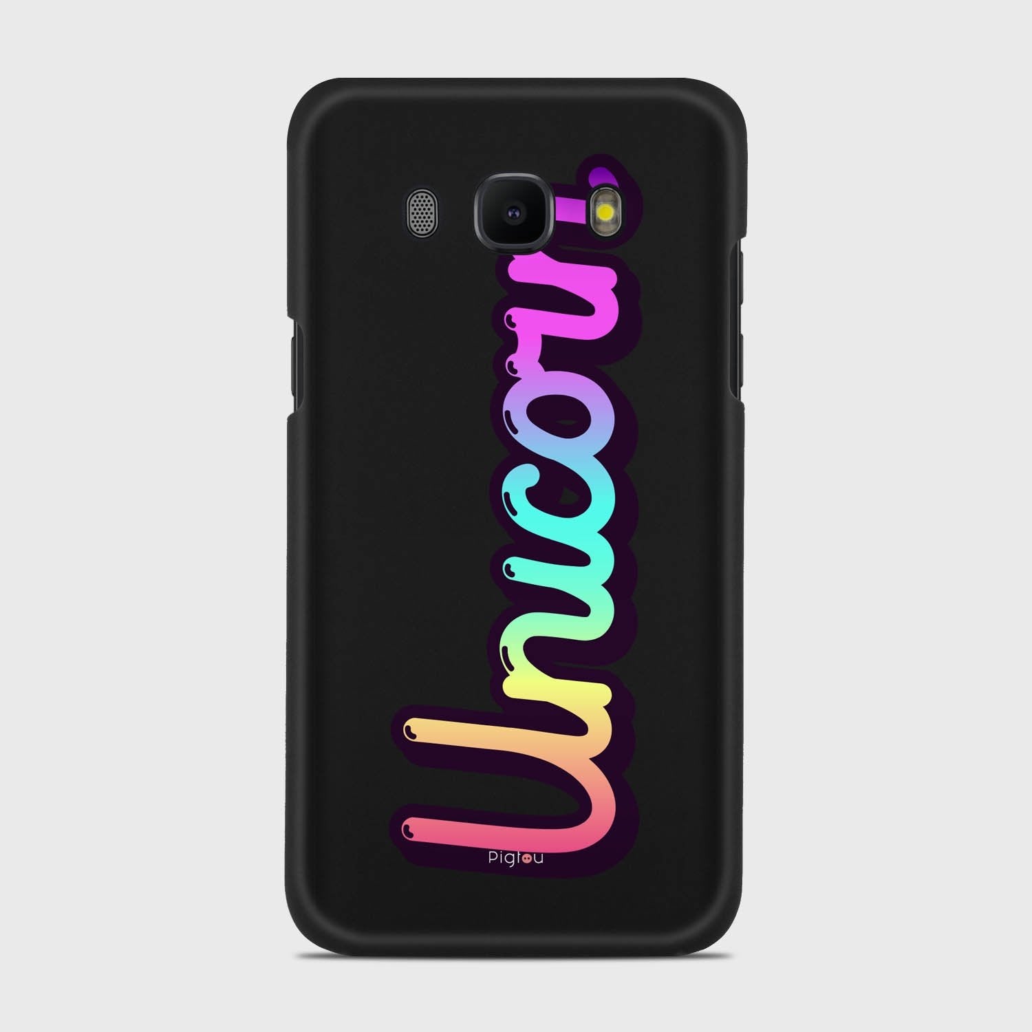 RAINBOW UNICORN Samsung Galaxy J5 (2016) case - thin fit matte black (D135)