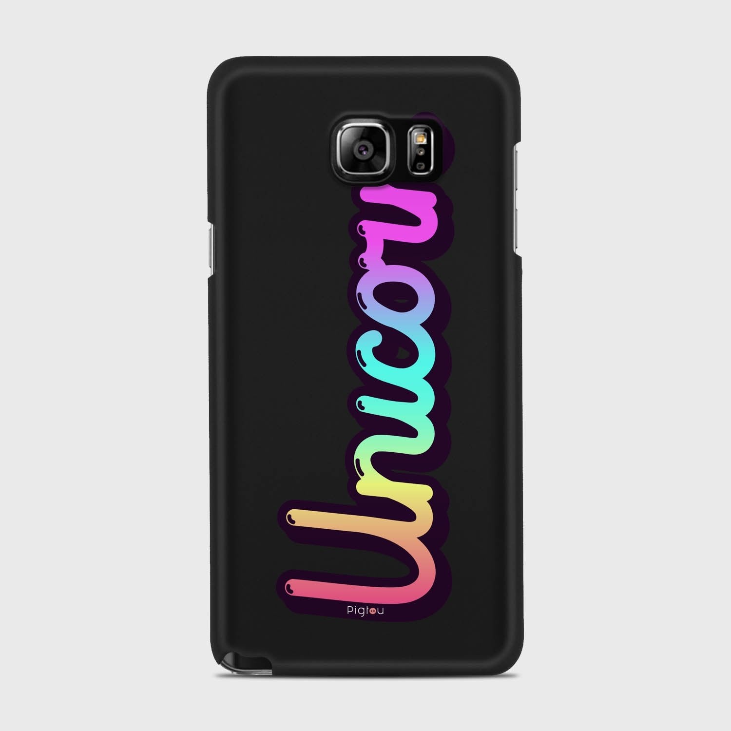 RAINBOW UNICORN Samsung Galaxy Note 5 case - thin fit matte black (D135)